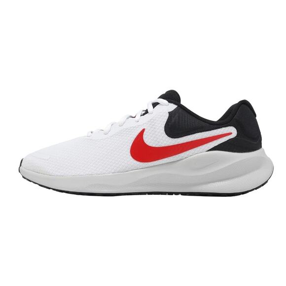 Nike Men Size 8 Revolution 7 White Black Fire Red Road Running Tennis Shoes New main image 7